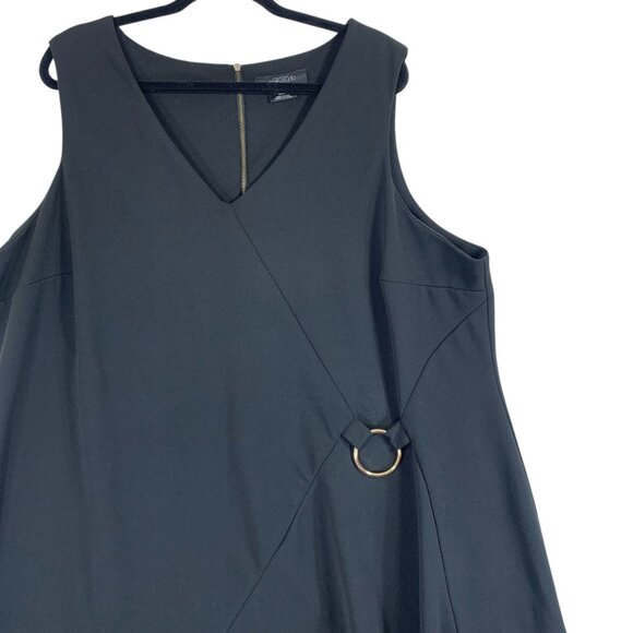 plus size simple black v neck sleeveless dress size 4X Michel Studio - Picture 7 of 10